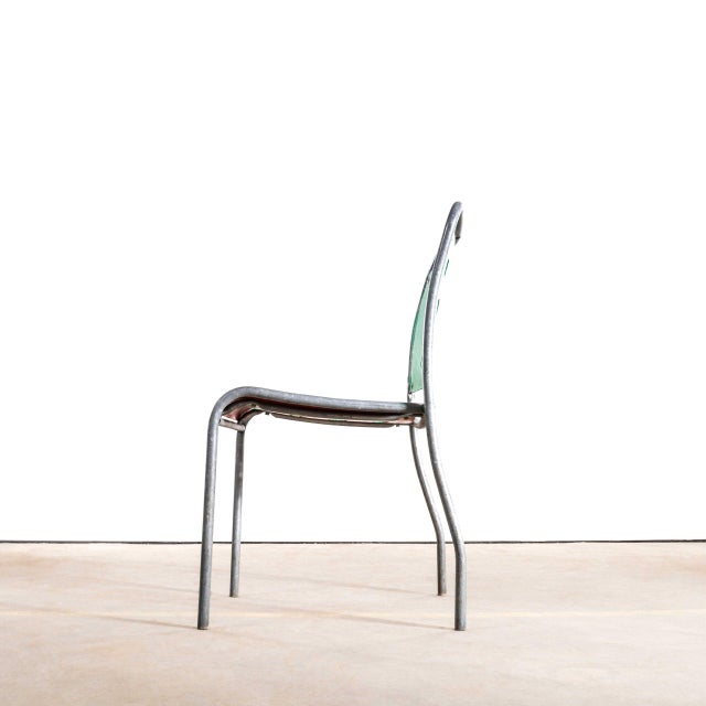 Vintage Swiss Stella Metal Garden Chairs by Burri, 1960s, Set of 6 For Sale - Image 6 of 9