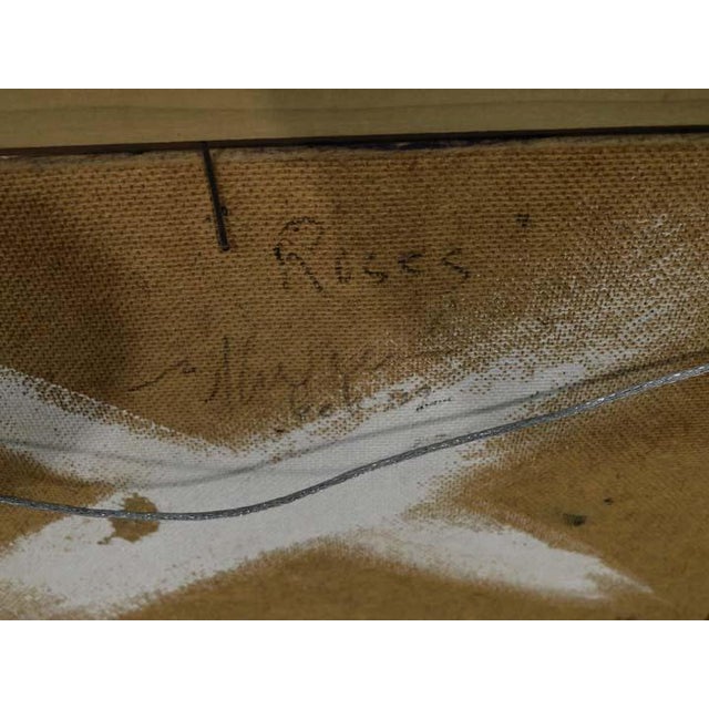 Impressionist Eric Wallis "Roses" Original Oil Custom Framed Board Hand Signed For Sale - Image 3 of 5