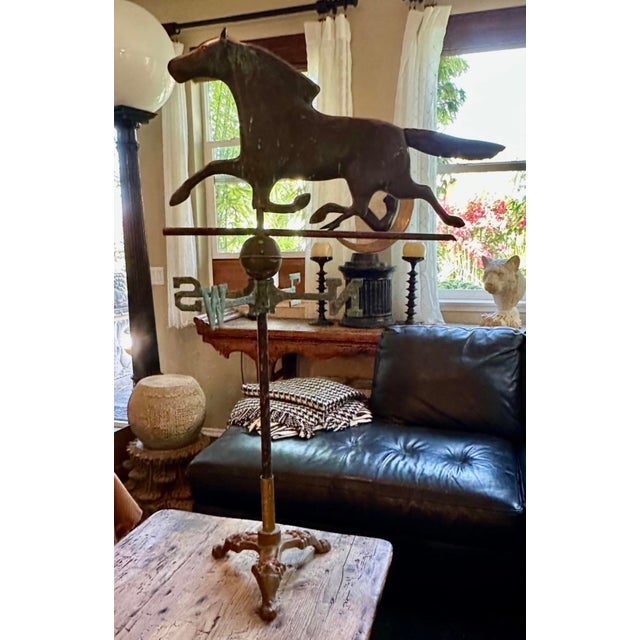 Exceptional 19th Century American Copper Running Horse Weathervane Original Stand For Sale - Image 18 of 18