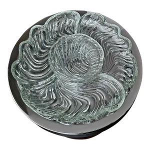 1960s Kromex Polished Lazy Susan With Glass Trays and Bowl