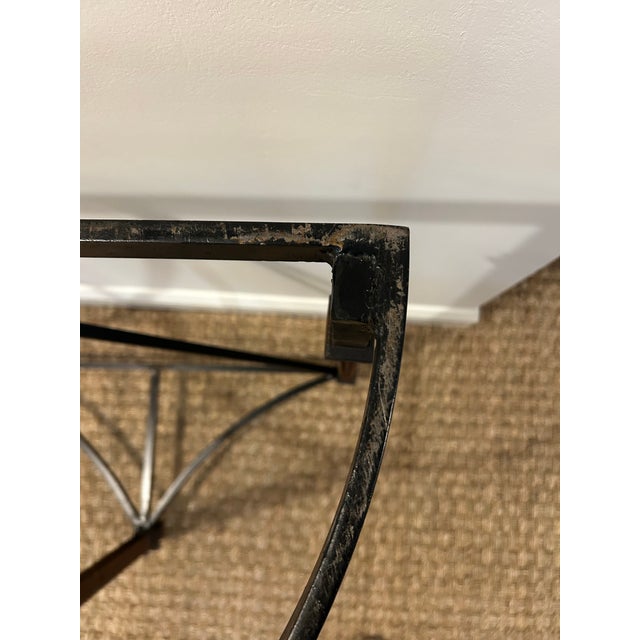 Metal Custom Demi Lune Iron Tables - a Pair For Sale - Image 7 of 10