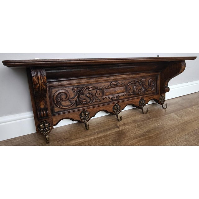 Vintage French Coat Rack in Oak For Sale - Image 10 of 10