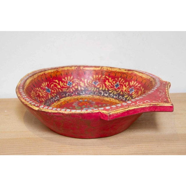 Indian Large Festive Painted Indian Bowl For Sale - Image 3 of 6