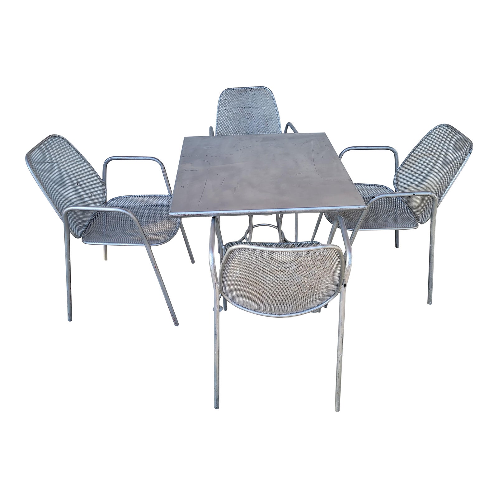 Vintage Aluminum Patio Table & 4 Chairs Chairish