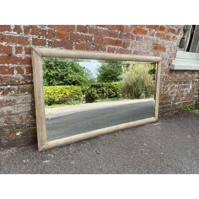 Glass Large Antique 19th Century French Carved Wood & Gesso Paint Mirror For Sale - Image 7 of 8