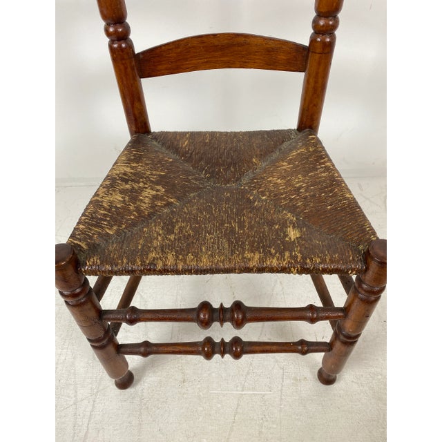 Late 18th Century Antique Bergen County New Jersey Ladderback Side Chair For Sale - Image 5 of 13