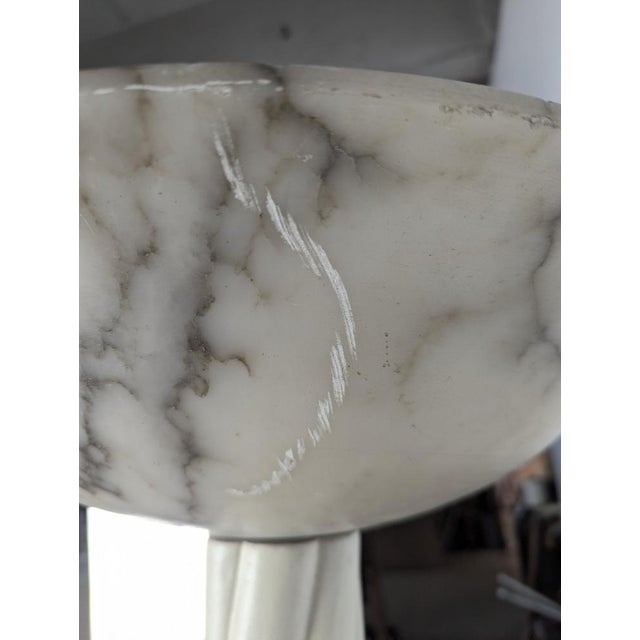 Floor Lamp with Alabaster Lampshade, 1950s For Sale - Image 6 of 10