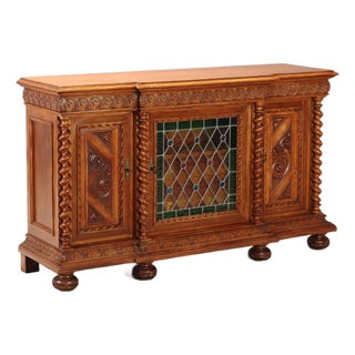 Neo-Baroque Style Walnut Credenza For Sale