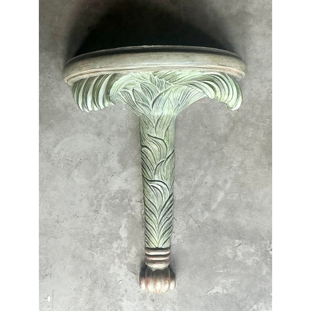 Capture the chic, tropical essence of Palm Beach Regency with this exquisite vintage wall bracket. Masterfully hand-...