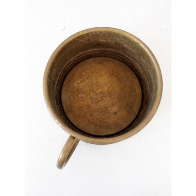 Brass Antique Brass Shaving Bowl With Handle For Sale - Image 8 of 8