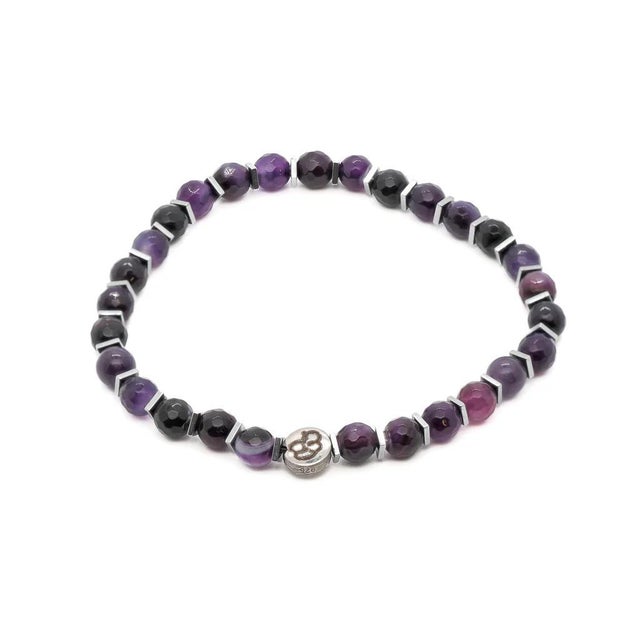 Metal Spiritual Calming Amethyst Bracelet For Sale - Image 7 of 7