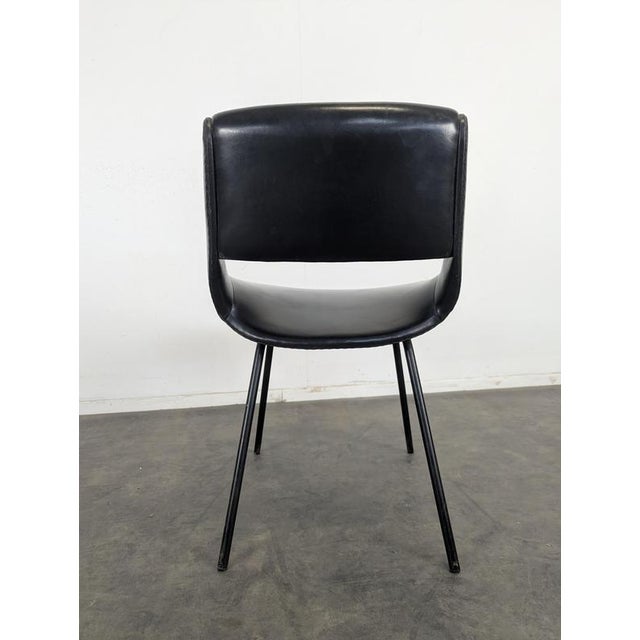 Chair in Black Imitation Leather by Louis Paolozzi for Zol, 1950s For Sale - Image 4 of 8