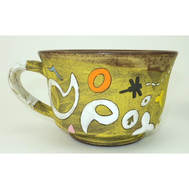 Ceramic Masa Sasaki Japanese Art Pottery Mugs Cups, a Pair For Sale - Image 7 of 15