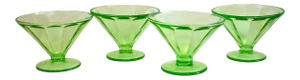 Green Paneled Dessert Bowls - Set of 4