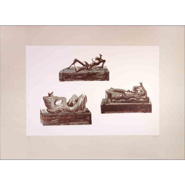 Henry Moore, Figures Lithograph Edition of 50, 1976, Lithograph For Sale