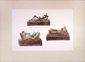 Henry Moore, Figures Lithograph Edition of 50, 1976, Lithograph