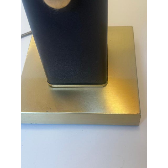 Leather and Brass Table Lamp, 1980s For Sale - Image 18 of 18