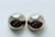 Silver Postmodern Vintage Silver-Tone Domed Earrings, Circa 1980s, A Pair For Sale - Image 8 of 9