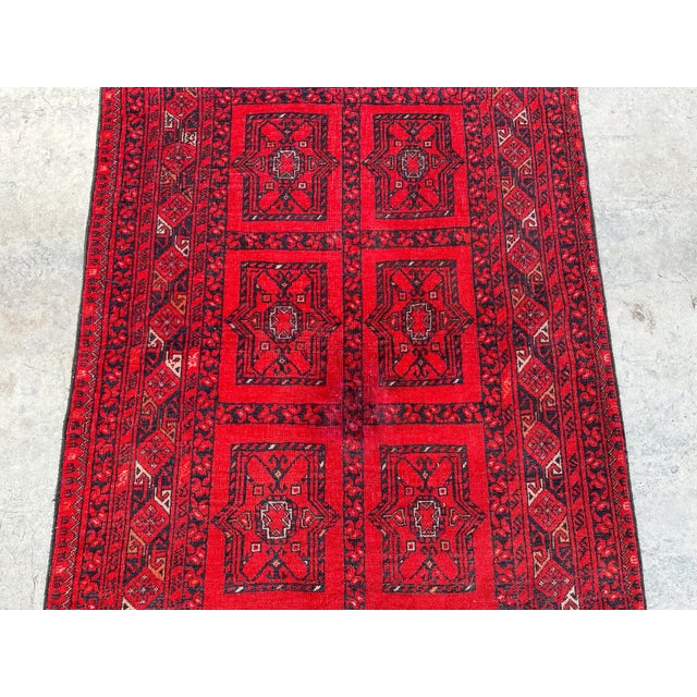 Islamic 1970s Hand Knotted Vintage Turkomen Ersari Rug For Sale - Image 3 of 9