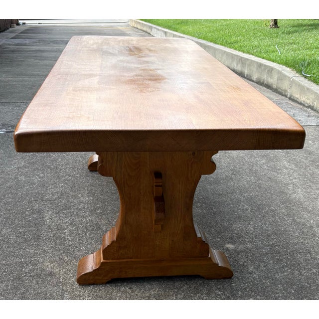 Vintage French Country Trestle Dining Table For Sale - Image 4 of 10