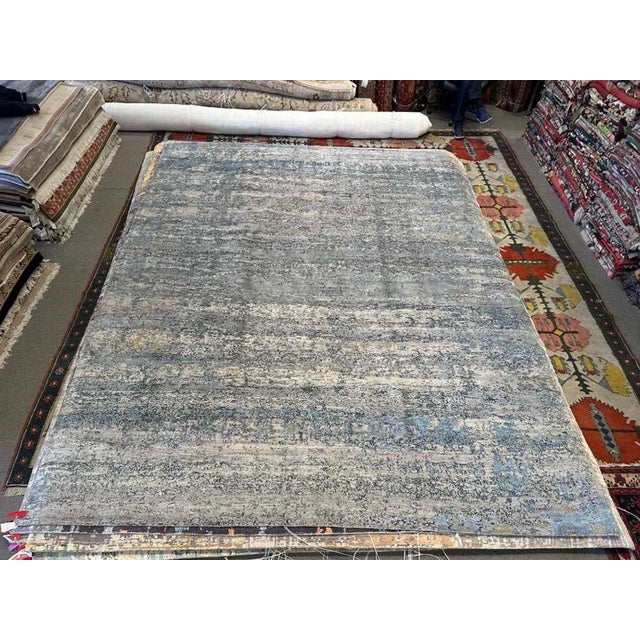A Modern Abstract Rug in Handspun Wool For Sale In Los Angeles - Image 6 of 6