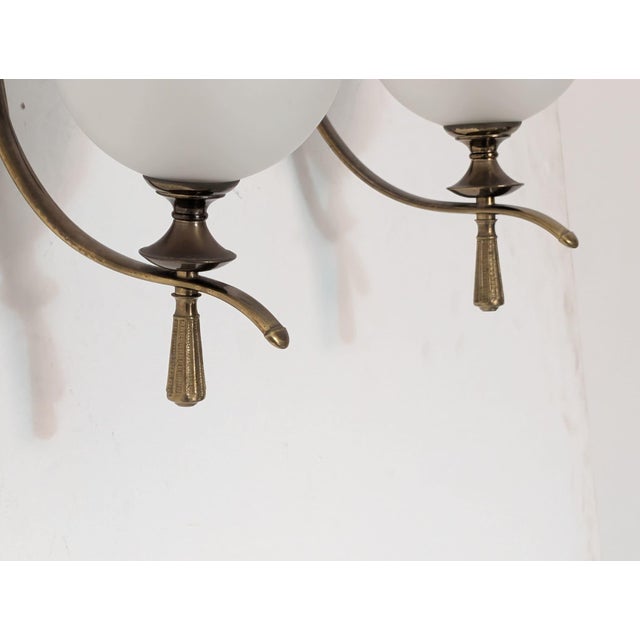 Luigi Caccia Dominioni 1960s Italian Murano Glass Sconces Wall Lights in Glass Brass For Sale - Image 4 of 9
