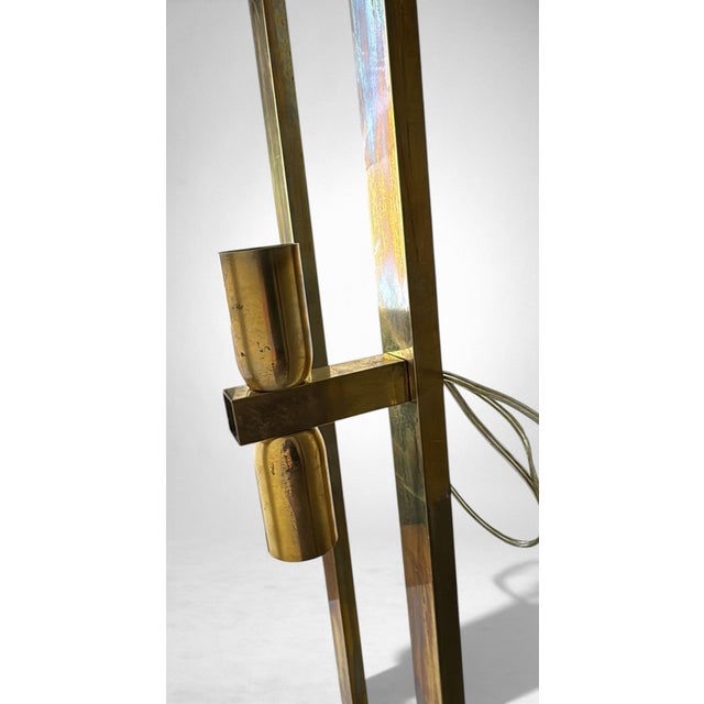 Late 20th Century Romeo Rega Style Large Italian Brass and Opaline Plexiglass Wall Sconces - a Pair For Sale - Image 13 of 18