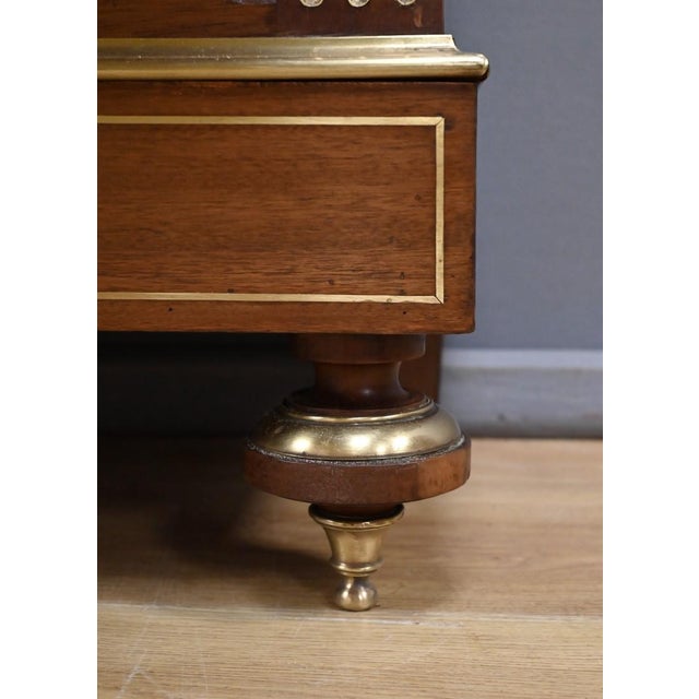 19th Century Napoleon III Louis XVI Mahogany Secretary Desk For Sale - Image 11 of 18