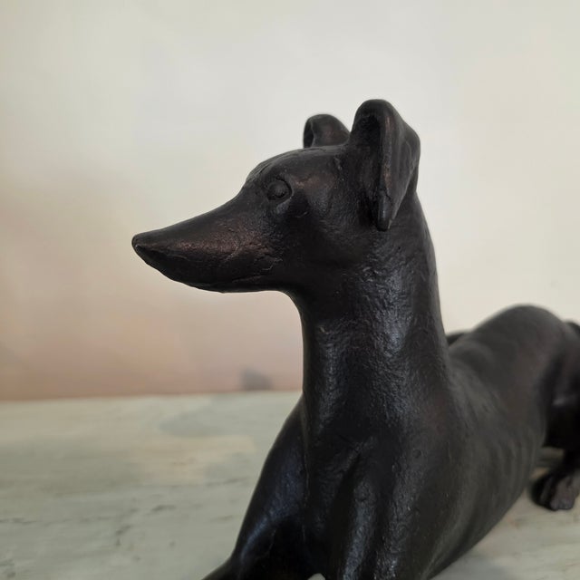 Antique Cast Iron Resting Whippet Greyhound Hearth Statue For Sale - Image 17 of 17
