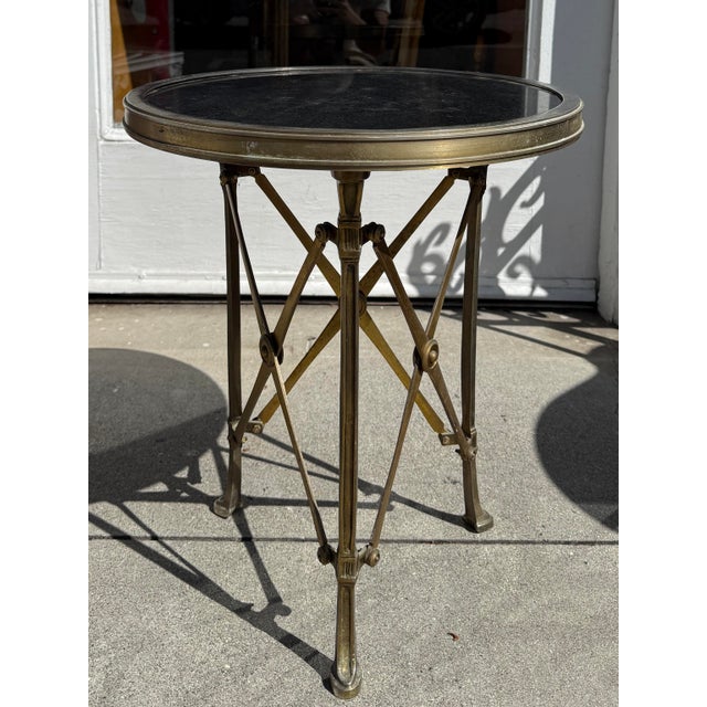Neoclassical Style Bronze & Granite Gueridon Low Side Table