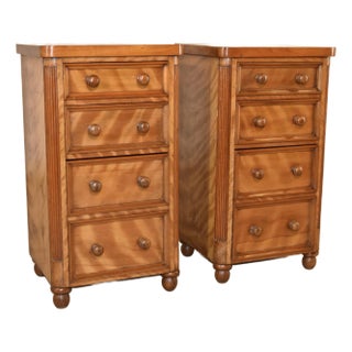 Pair of Exquisite 19th Century Satin Birch Bedside Tables For Sale