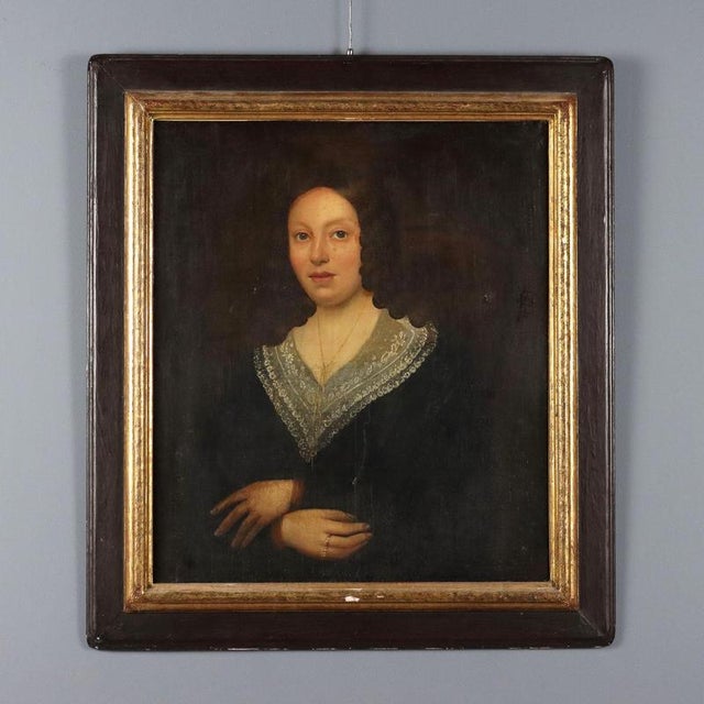 French School Artist, Portrait of a Young Woman, 1800s, Oil on Canvas For Sale - Image 10 of 10