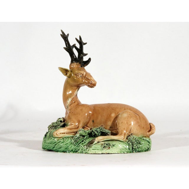 18th Century Ralph Wood-Type Stag and Hind Pearlware Pottery Figures For Sale In Philadelphia - Image 6 of 15