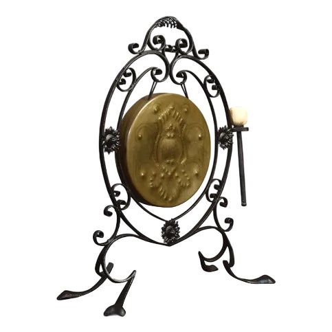 Art Nouveau Cast Iron Dinner Gong For Sale
