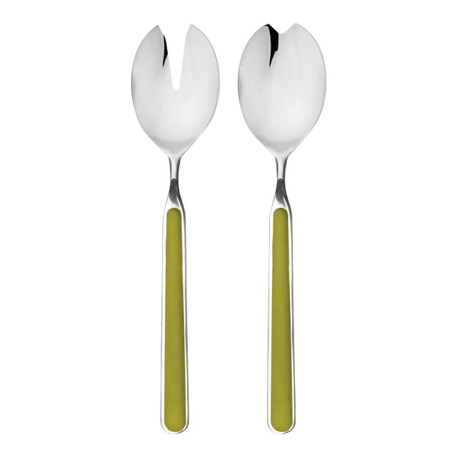 Mepra Fantasia 2-Piece Salad Servers Set, Olive Green For Sale