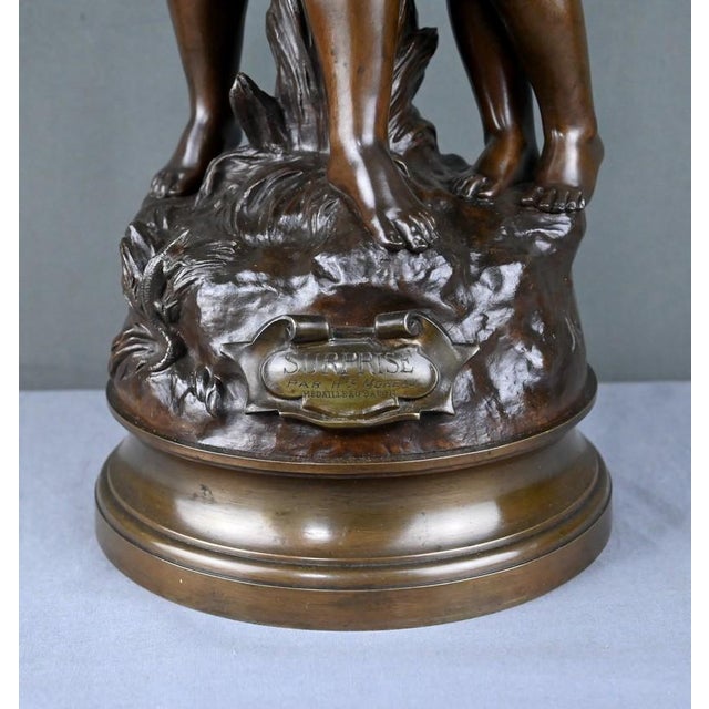Hippolyte Moreau, Large Surprise Sculpture, Late 19th Century, Bronze For Sale - Image 10 of 18