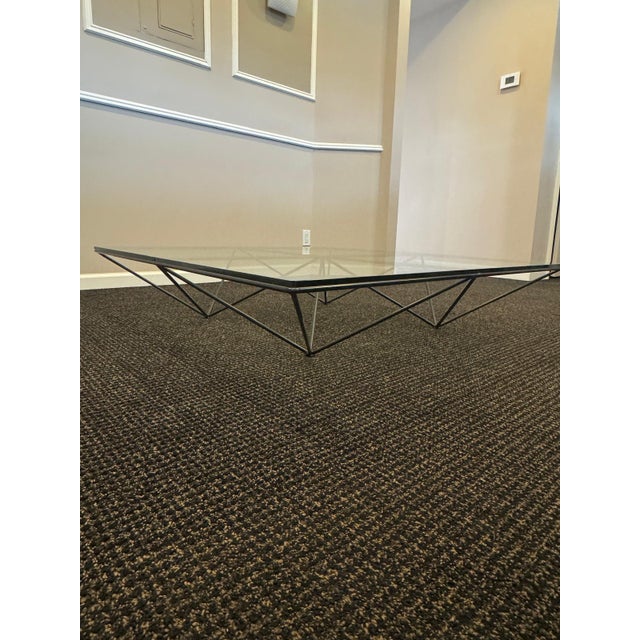 1980s Alanda Coffee Table Paolo Piva for B&b Italia – Black Steel & Glass For Sale In New York - Image 6 of 14