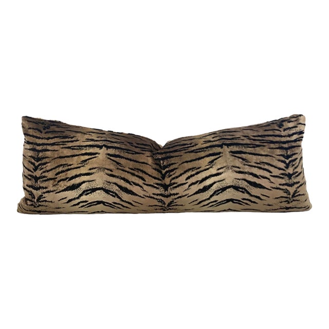 Animalia Velour Velvet Large Lumbar Pillow For Sale
