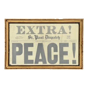 1940s Peace! Original Framed Newspaper Headline Declaring Peace After Wwii Gilt Antique Frame