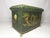 Vintage French tole painted cachepot or planter, c.1940’s Rectangular in shape with a marbled green color and gilt...