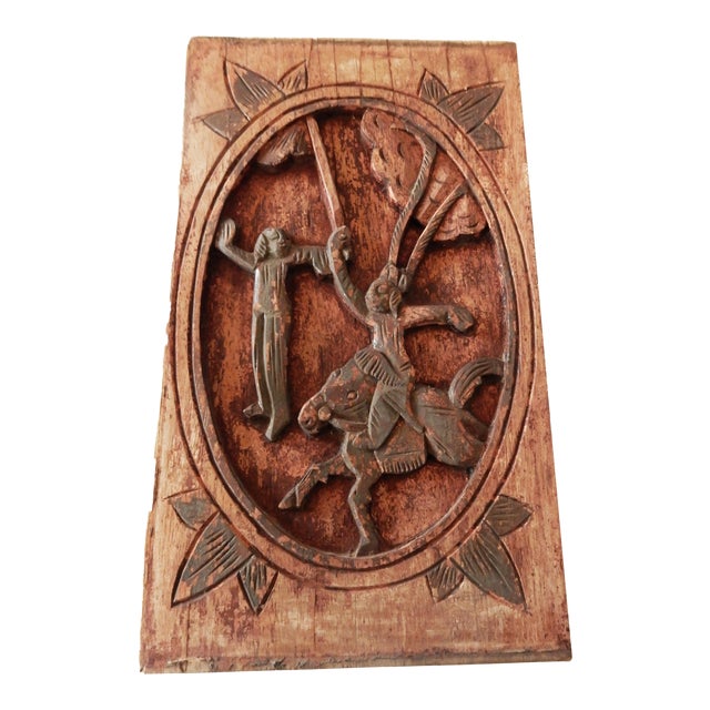 Antique Chinese Carved Wood Wall Plaque Panel Chairish