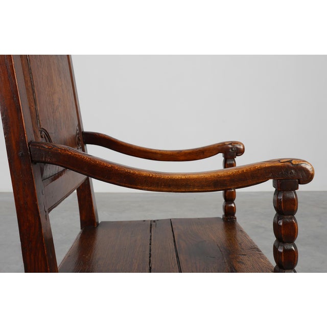 Antique Armchair in Hand Carved Oak, 1700s For Sale - Image 11 of 18