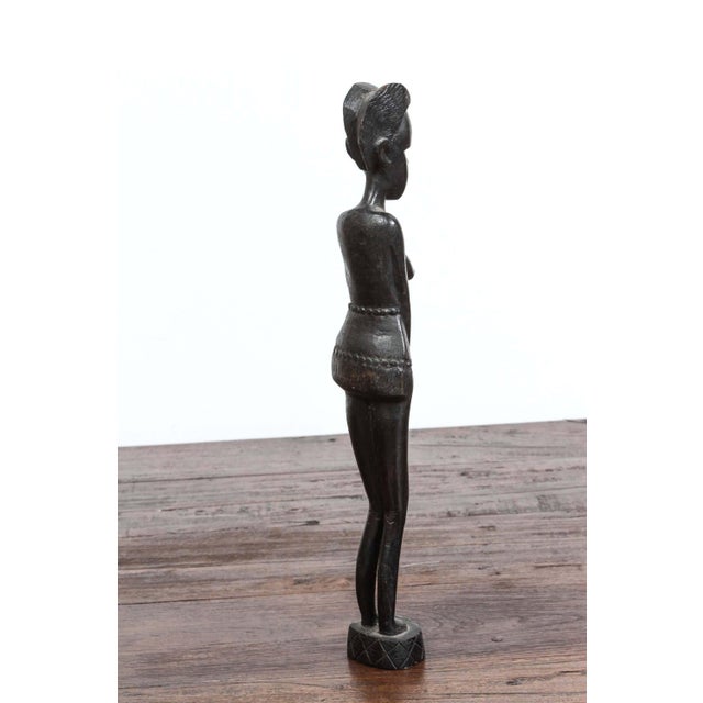 Hand-Carved Ebony African Statue by Unknown Sculptor, Folk Art, Kenya For Sale - Image 9 of 11