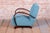 Blue Art Deco Seating Set in Oak and Walnut, from Hala, 1940s, Set of 3 For Sale - Image 8 of 16