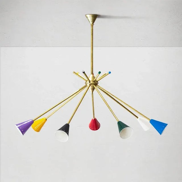 Mid-Century Italian Pendant in Brass, 1960s For Sale - Image 4 of 7