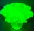 Cream 1970s Fenton Uranium Glass Daisies on Custard Round Pedestal Compote For Sale - Image 8 of 12