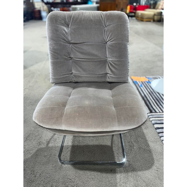 Elevate your space with this exquisite set of two Roche Bobois cantilever chairs, designed in the iconic 1795 style....