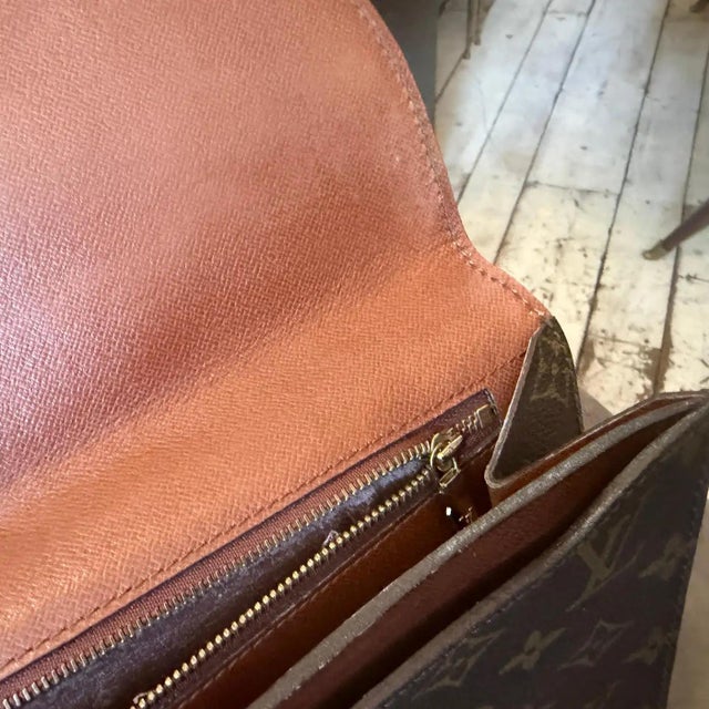 Textile A Louis Vuitton LV Monogram Canvas and Leather Document Holder or Clutch For Sale - Image 7 of 16
