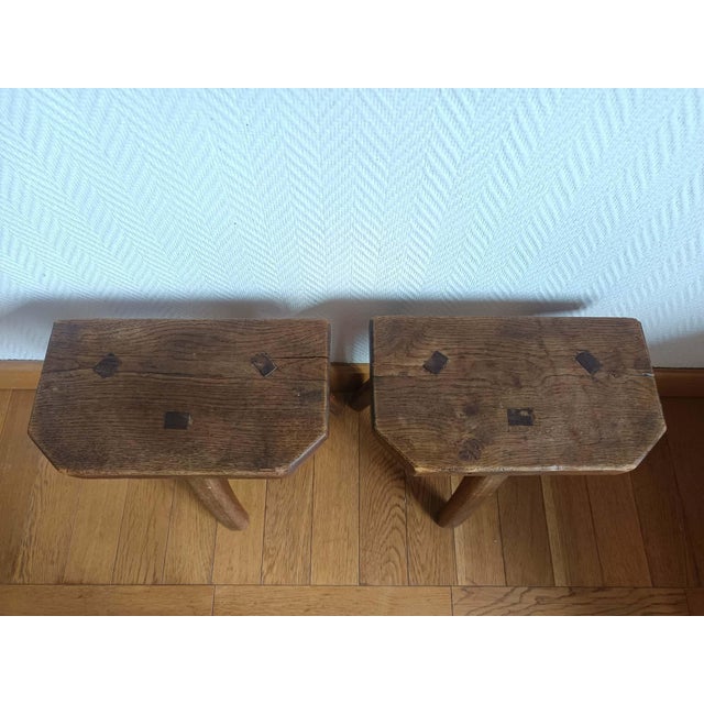 Vintage Brutalist Stools, 1950s, Set of 2 For Sale - Image 6 of 10