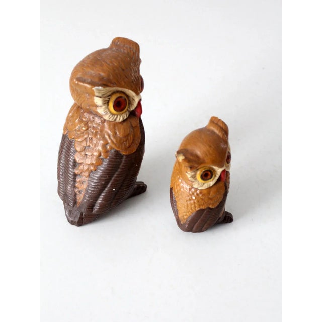 Vintage Owls Pair For Sale - Image 9 of 11